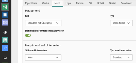 Menü mit Easyconf-Formular anpassen